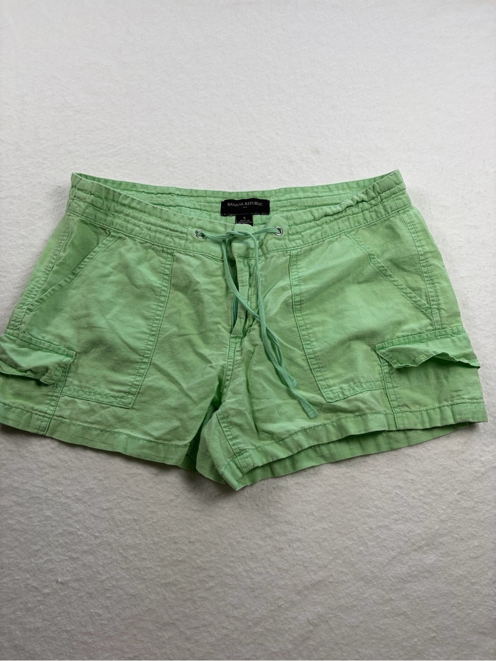 Banana Republic Mint Green Cargo Drawstring Shorts